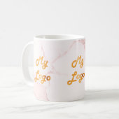 Mug Logo d'entreprise en marbre rose (Devant gauche)