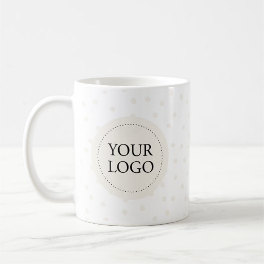 Mug Logo d'entreprise minime simple ivoire personnalis (Gauche)
