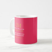 Mug Logo d'entreprise Monogramme Gold 2 lettres | Rose (Devant gauche)
