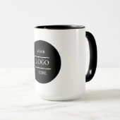 Mug Logo d'entreprise noir personnalisé Marque de café (Devant droit)