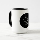 Mug Logo d'entreprise noir personnalisé Marque de café (Devant gauche)