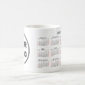 Mug Logo d'entreprise personnalisé Calendrier 2025 (Centre)