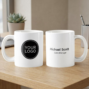Mug Logo d'entreprise personnalisé et nom de l'employé