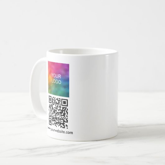 Mug Logo d'entreprise QR Code Scan Me Modèle Blanc (Devant gauche)