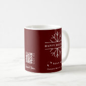 Mug Logo d'entreprise QR Red Christmas Chic Snowflake (Devant droit)