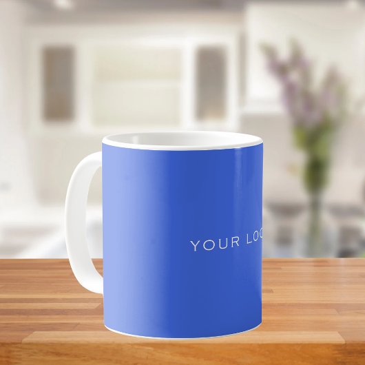 Mug Logo d'entreprise rectangulaire bleu royal