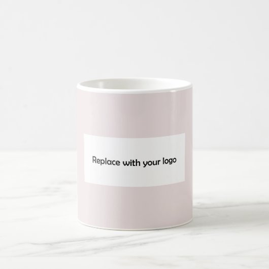Mug Logo d'entreprise rectangulaire rose blush (Centre)