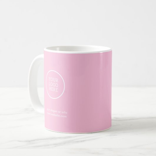Mug Logo d'entreprise | Rose professionnel moderne (Devant gauche)