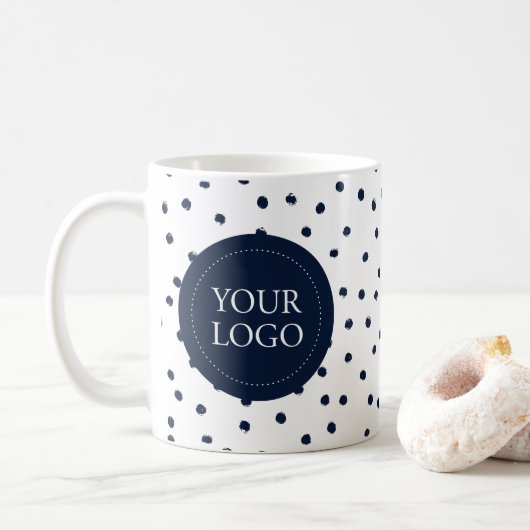 Mug Logo d'entreprise simple Navy minimum personnalisé (Avec donut)