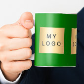 Mug Logo d'entreprise vert forêt