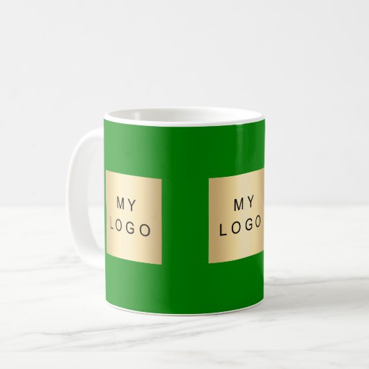 Mug Logo d'entreprise vert forêt (Devant gauche)