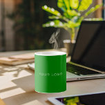 Mug Logo d'entreprise vert forêt rectangulaire<br><div class="desc">Couleur arrière - plan vert forêt. Personnalisez et ajoutez votre logo commercial rectangulaire, </div>