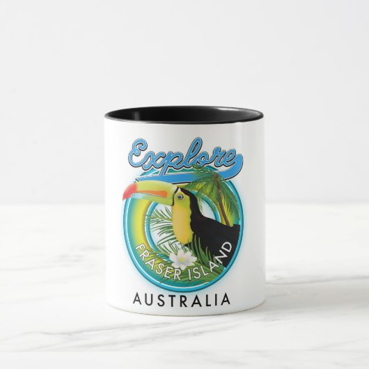 Mug logo d'exploration de l'île Fraser Australie (Centre)