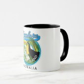 Mug logo d'exploration de l'île Fraser Australie (Devant droit)