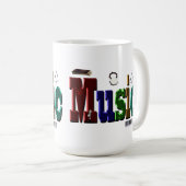 Mug Logo D'Image De Musique Avec Instruments, (Devant droit)