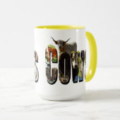 Mug Logo D'Image De Vaches Fabriqué Avec Des Images De (Devant droit)