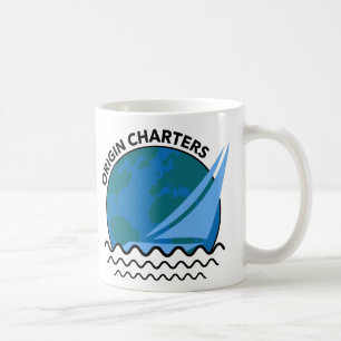 Mug Logo du bateau à voile 'Origine Charters' / Slogan