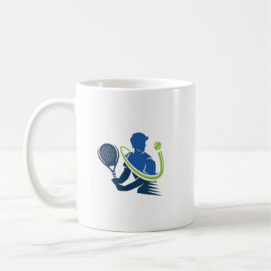 Mug Logo du club de tennis - Action dynamique, Style s