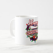 Mug Logo du dessin animé de Noël heureux (Devant gauche)