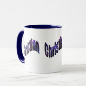 Mug Logo du nom chrétien bleu, (Devant gauche)