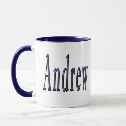 Mug Logo du nom d'Andrew bleu, (Gauche)