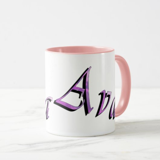 Mug Logo du nom d'Ava violet rose, (Devant droit)