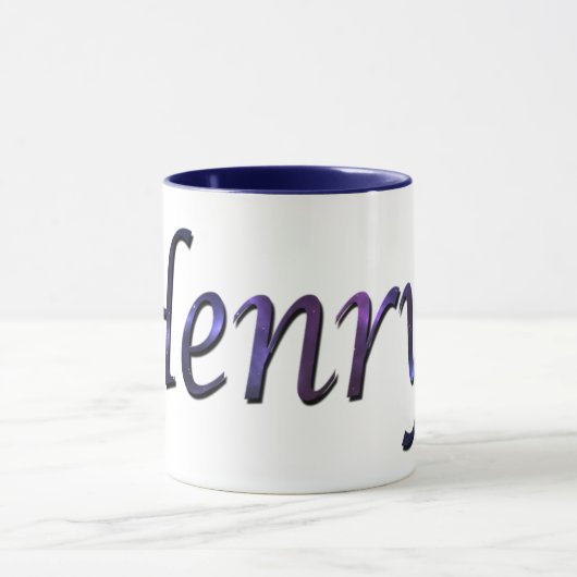 Mug Logo du nom de Henry bleu, (Centre)