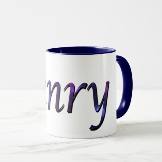 Mug Logo du nom de Henry bleu, (Devant droit)