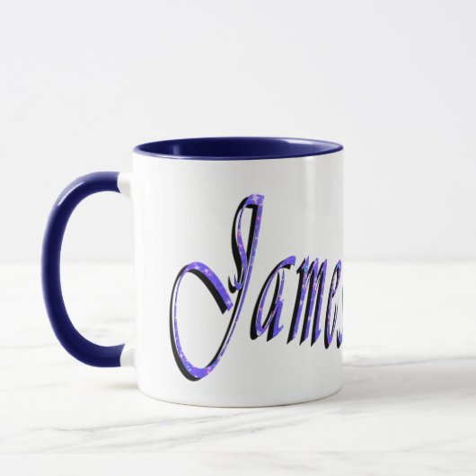 Mug Logo du nom de James bleu, (Gauche)