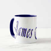 Mug Logo du nom de James bleu, (Devant gauche)