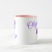 Mug Logo Du Nom "Olga" Avec Un Pansy Violet (Centre)