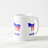 Mug logo du parti démocrate et texte de vote modifiabl (Devant droit)