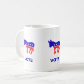 Mug logo du parti démocrate et texte de vote modifiabl (Devant gauche)