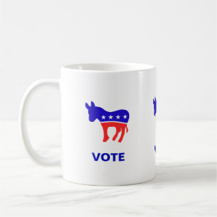 Mug logo du parti démocrate et texte de vote modifiabl