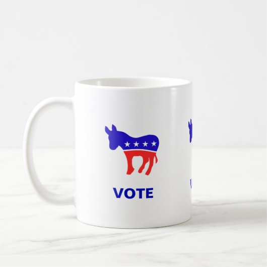 Mug logo du parti démocrate et texte de vote modifiabl (Gauche)