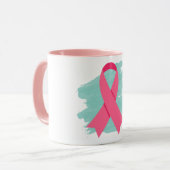 Mug Logo du ruban rose pour la sensibilisation au canc (Devant gauche)