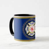 Mug Logo du service d'incendie Badge bleu et blanc (Devant gauche)