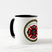 Mug Logo du service d'incendie Badge noir et rouge (Devant gauche)