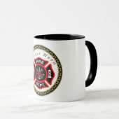 Mug Logo du service d'incendie Badge noir et rouge (Devant droit)