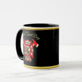 Mug Logo du service d'incendie Feuille or et insigne r (Devant gauche)