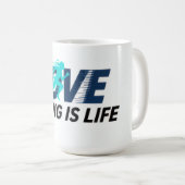Mug Logo dynamique avec silhouette de coureur et texte (Devant droit)
