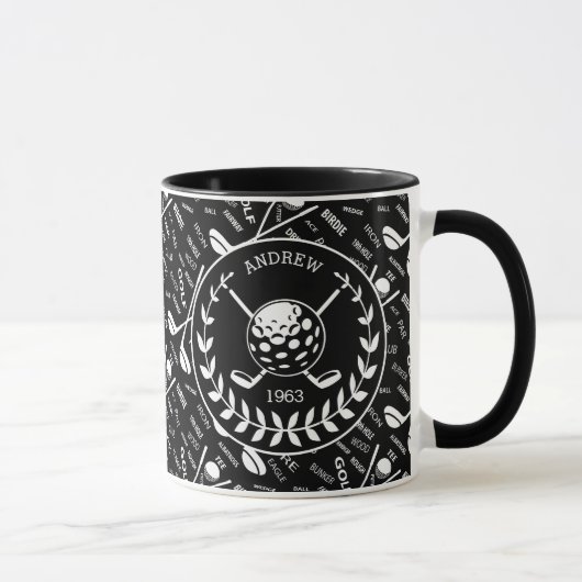 Mug Logo élégant personnalisé de golf de golfeur (Droite)