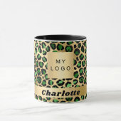 Mug logo émeraude leopard d'or cheetah business (Centre)