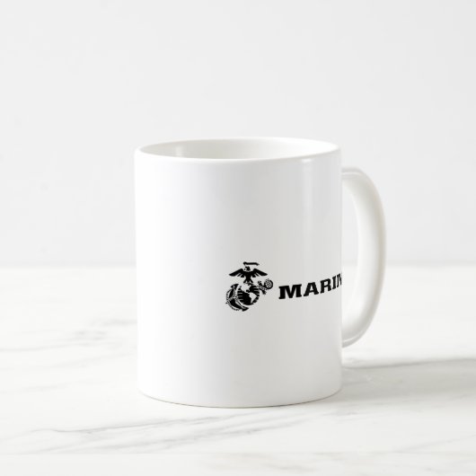 Mug Logo en noir empilé USMC (Devant droit)