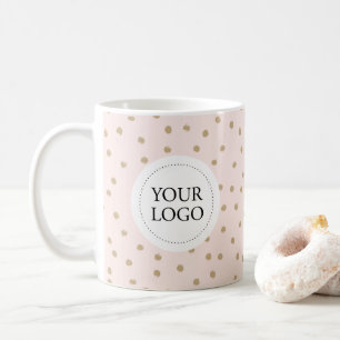 Mug Logo entreprise simple motif rose et or personnali