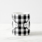 Mug Logo fait sur commande de famille B&W de plaid (Centre)