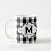 Mug Logo fait sur commande de famille B&W de plaid (Gauche)