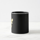 Mug Logo Faux Gold Foil Bee Polygonal sur Noir (Centre)