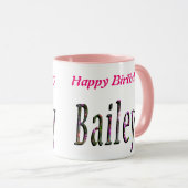 Mug Logo Floral Bailey Name, (Devant droit)