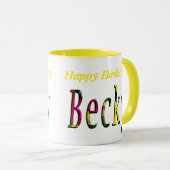 Mug Logo Floral Becky Name, (Devant droit)